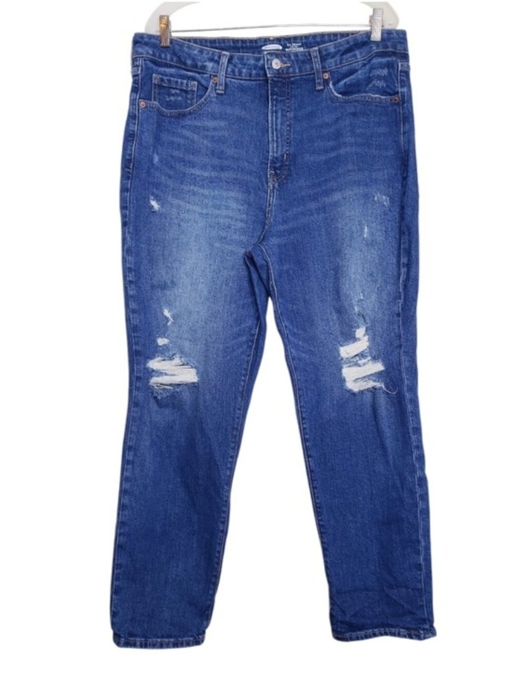 Old Navy O.G. Straight Leg High Rise Distressed Jeans Women's Size 16